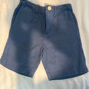 Crewcuts Navy Linen Flat Front Shorts